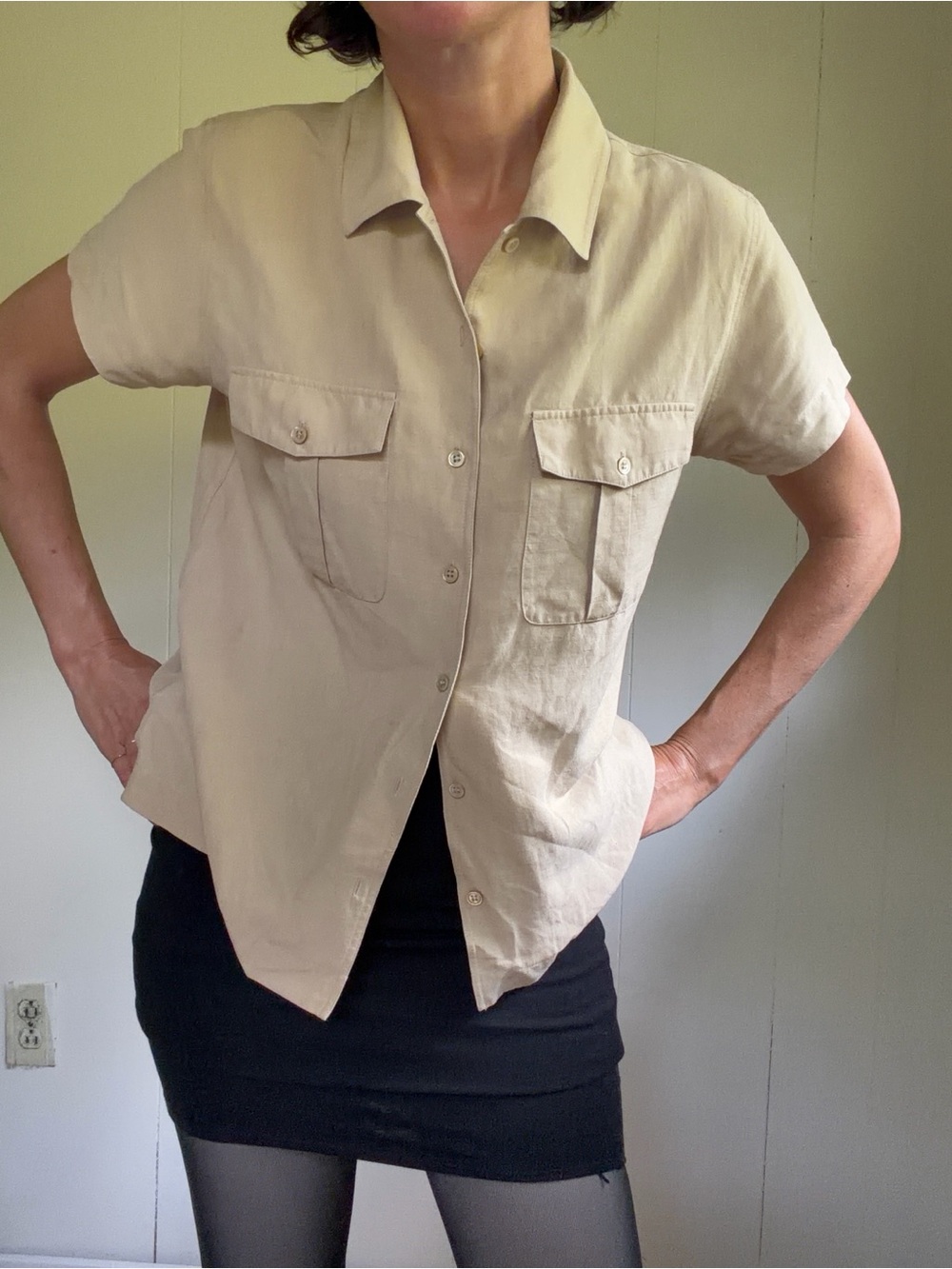 Silk and linen blend shirt minimalist 90s style CBK chic